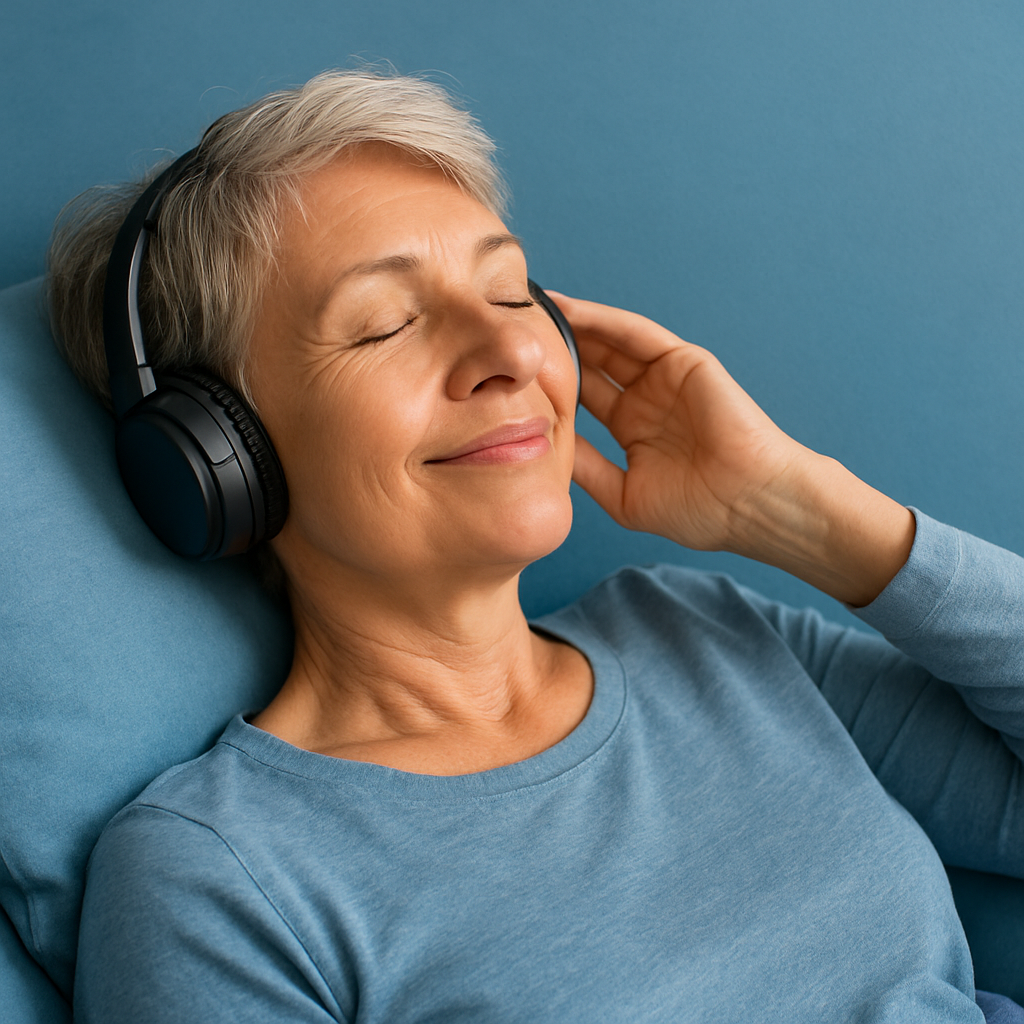 relaxing moment with headphones